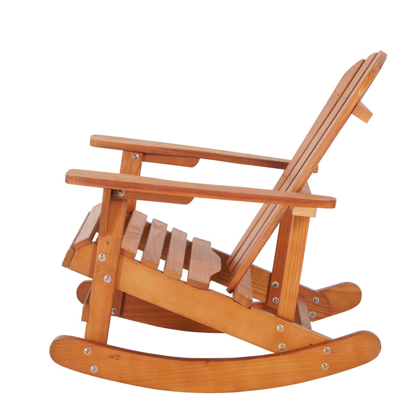 Кресло-качалка Adirondack из массива дерева с ореховой отделкой, прочная уличная мебель для патио, двора и сада