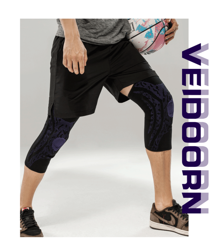 VEIDOORN-Genouillères élastiques pour le soutien du genou, 1 pièce, manchon protecteur de compression pour les blessures, le sport, le basket-ball, le volley-ball, le crossfit