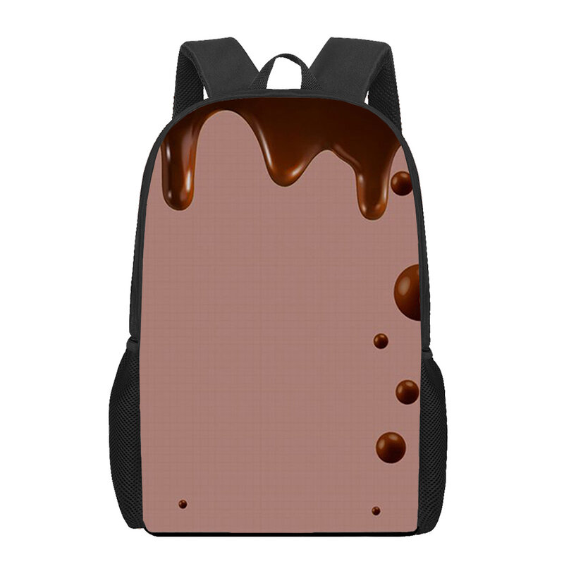 Funny Chocolate 3D Printing Children School Bags Kids Backpack Girls Boys Book Bags Teenager Laptop Backpack Travel Rucksack