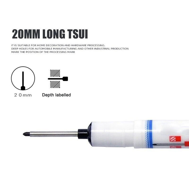 Multi-purpose 20mm Deep Hole Long Head Markers Deep Hole Marker Pen For Bathroom Woodworking Waterproof Quick Drying