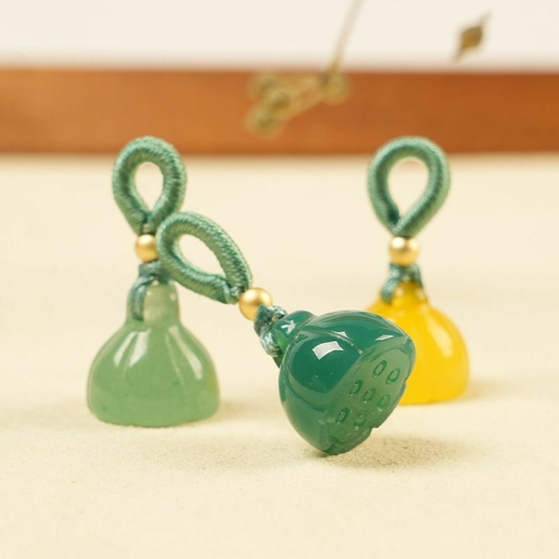 Natuurlijke Chalcedoon Lotus Hanger Slippende Hand Touw Accessoires Armband Jade Agate Hanger Handgemaakte Diy Accessoires