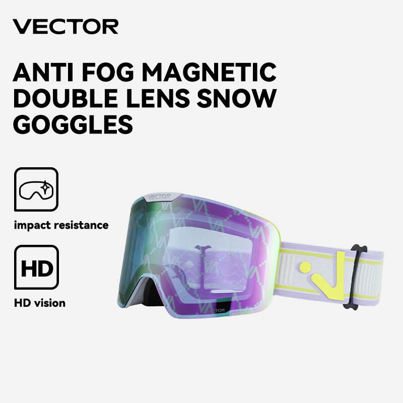 Gafas de esquí magnéticas vectoriales con lentes de cambio rápido y estuche, protección 100% UV400, gafas de Snowboard antivaho para hombres y mujeres