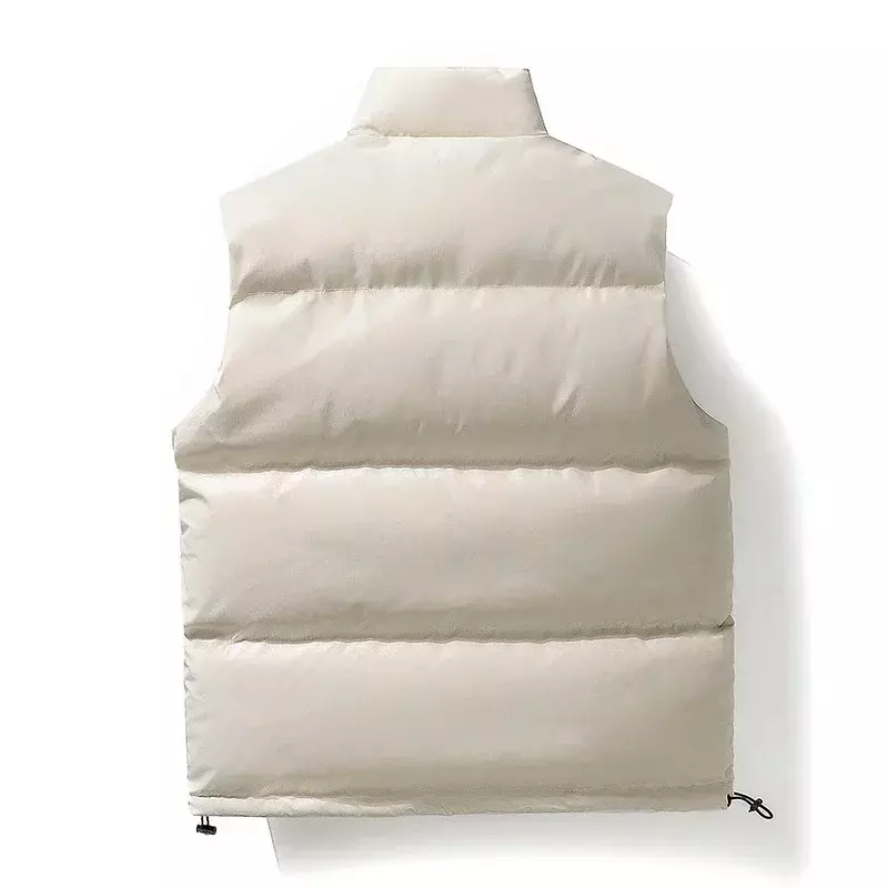 Jaqueta de pão acolchoado monocromática masculina, colete à prova de vento, roupa versátil, casual, quente, ao ar livre, inverno