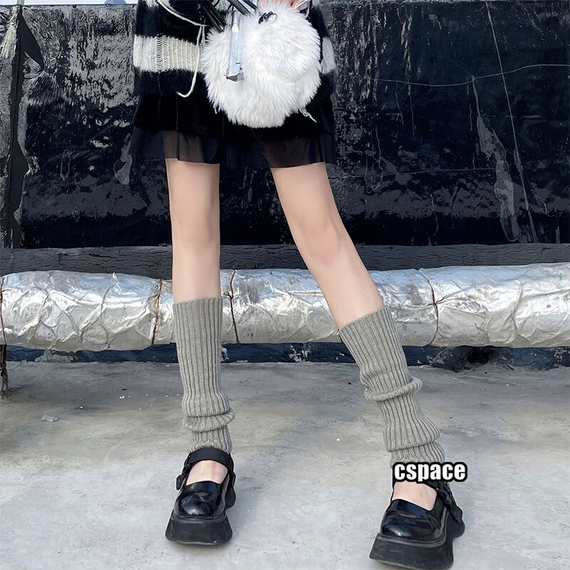Kawaii Lolita Leg Warmer Knitted Winter Female Boot Knee High Boots Socks Leggings Warm Boots Legs Women Cotton Ankle Warmer