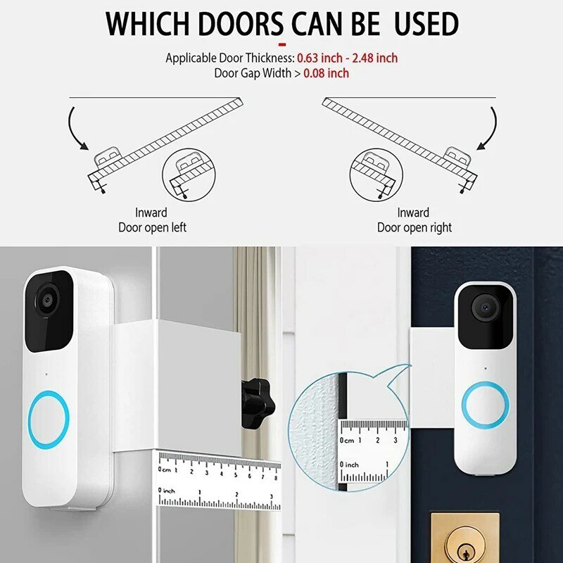 1Piece Drill-Free Steel Video Doorbell Bracket Doorbell Mounting Bracket Accessories For Flash Video Doorbell