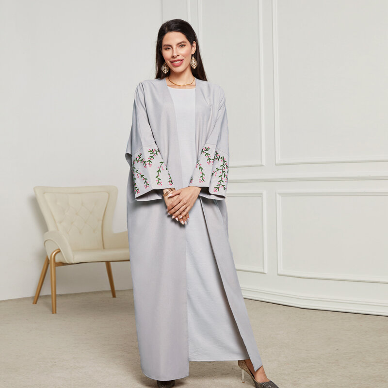 Robe Femme Ramadan Eid Stickerei muslimischen Kimono Abaya Damen Dubai Truthahn Islam Abayas für Frauen bescheidene Kleid Musulmane Kaftan