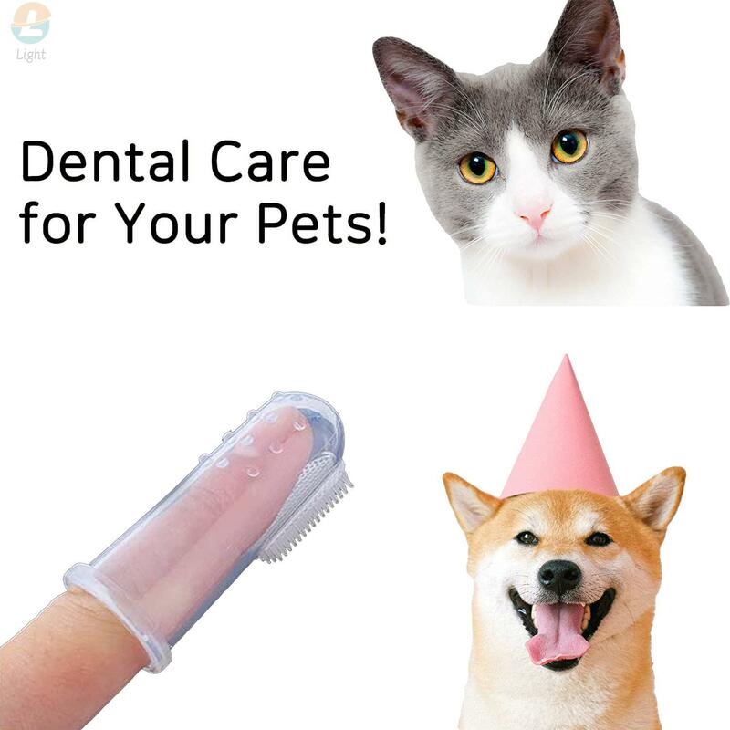 Cão escova de dentes super macio cerdas escova de dedo cuidados dentários para filhotes gatos pequenos animais de estimação fácil limpeza dos dentes mau hálito tártaro