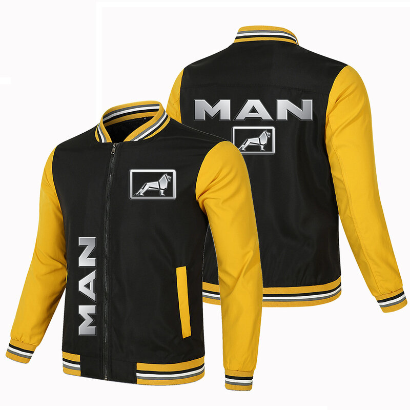 Jaket sepeda motor pria, logo truk trendi baru Musim Semi dan Gugur gaya punk luar ruangan ritsleting tipis
