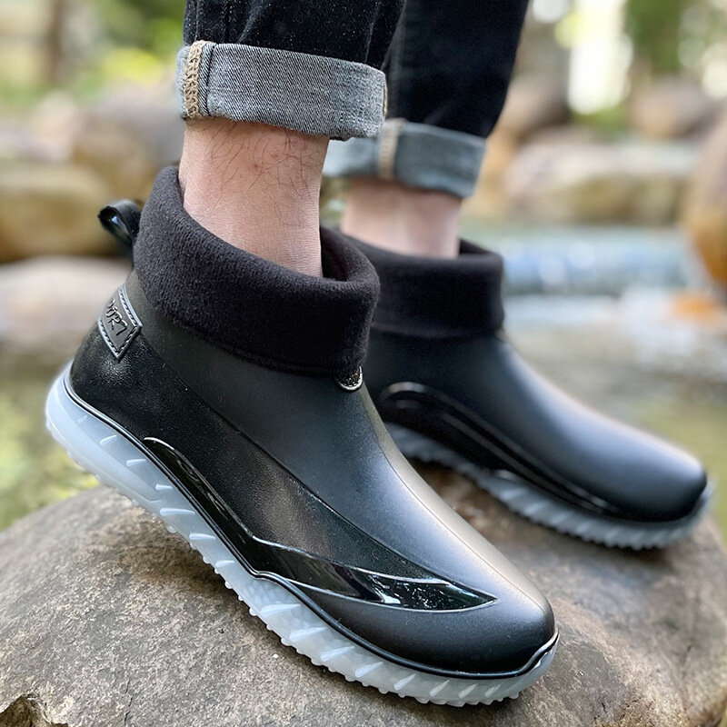 Nowe damskie męskie kostki kalosze z PVC wodoodporne damskie męskie Rainboots buty do wody kalosze AL65