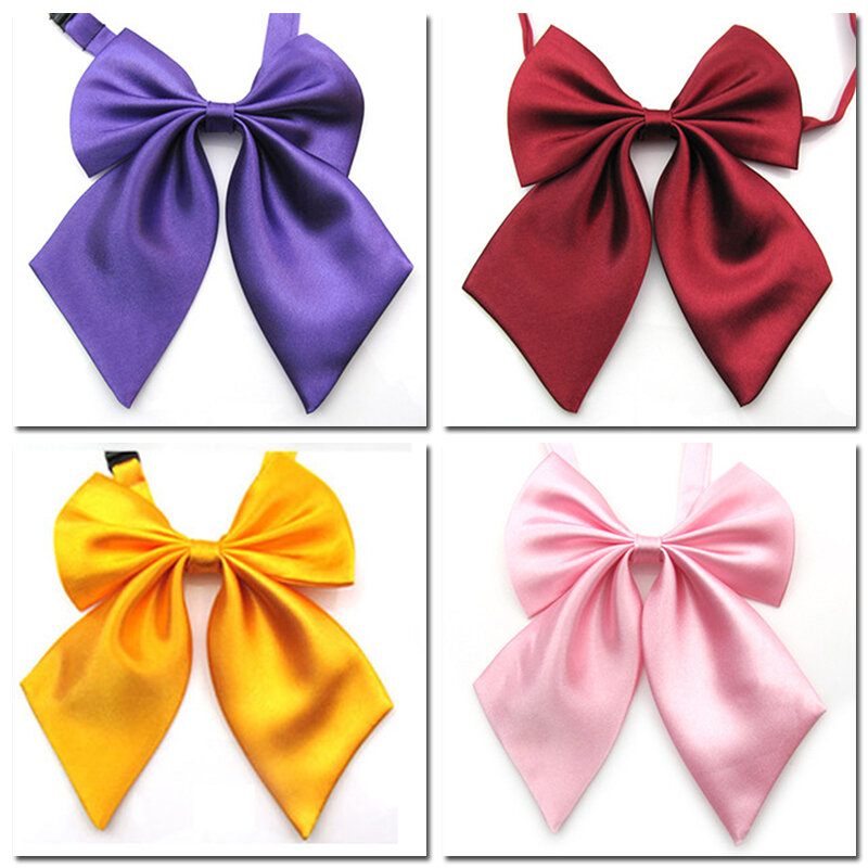 Классический галстук-бабочка для женщин и девушек, Однотонный Регулируемый галстук-бабочка, галстук-бабочка для студенток, официанток в отеле, галстук-бабочка