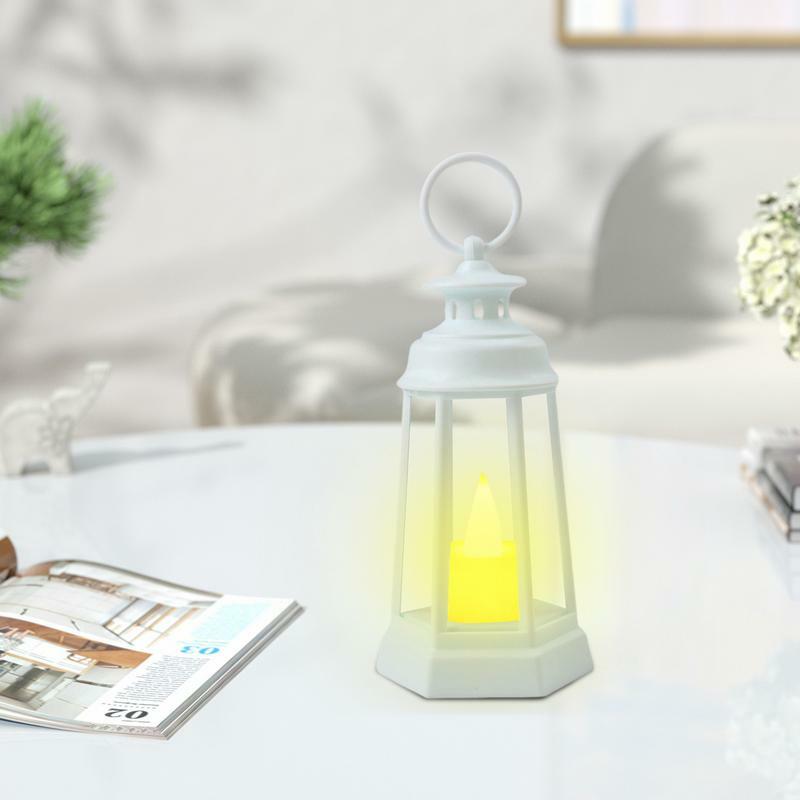 Portacandele lanterna decorativa portacandele a LED luci LED lanterne a candela calde decorazioni per la casa ornamento candela a mano retrò