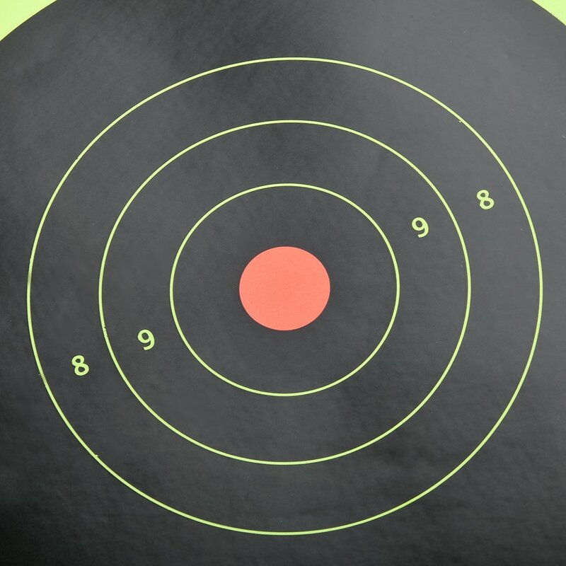 50 buah stiker Target tembak cahaya reaktif untuk latihan menembak kertas neon hijau tembak stiker Target