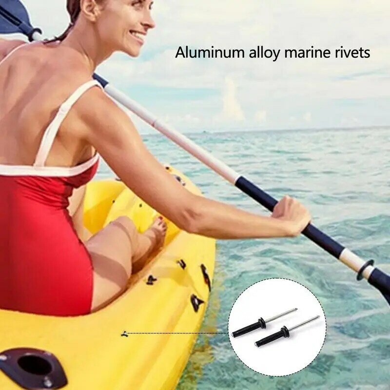 Kit de remaches marinos de tres agarres, remaches de montaje de aleación de aluminio de alta resistencia, remaches triples, Kayak, canoa, barco