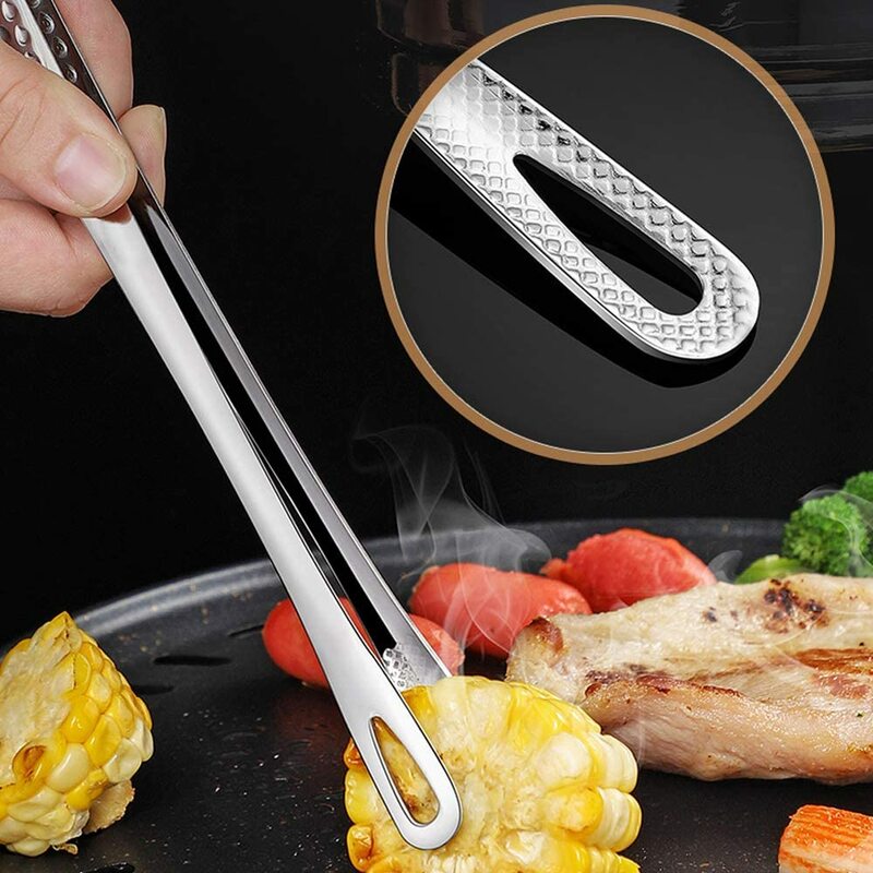 2PCS Stainless Steel Food Tongs, Kitchen Tweezers,Multifunctional Tools for Cooking, Grilling, Baking