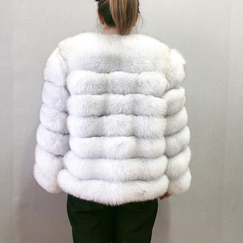 Manteau en vraie fourrure de renard pour femme, manteau de luxe, en fourrure naturelle et écologique, 70cm, collection hiver 2022