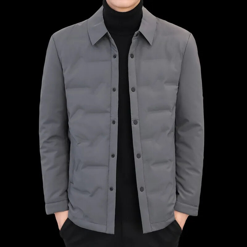 Men Fashionable Warm Winter Coat with Thickened Design Casual Stylish Stand Collar Lightweight -Autumn & Parkas