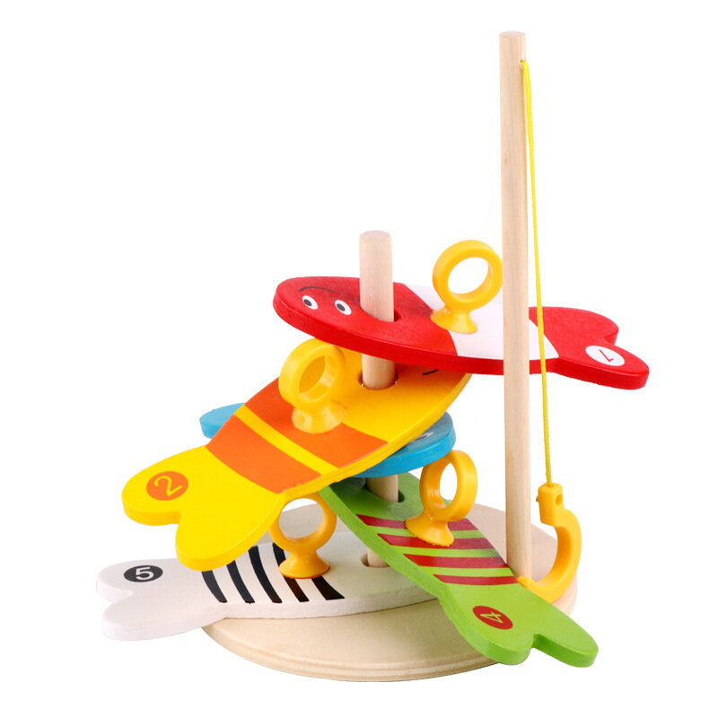 Fishing Toys For Children Digital Fishing Column Wooden Toys Educational Toys Montessori Kids Tactile Sensory Toys Birthday Gift