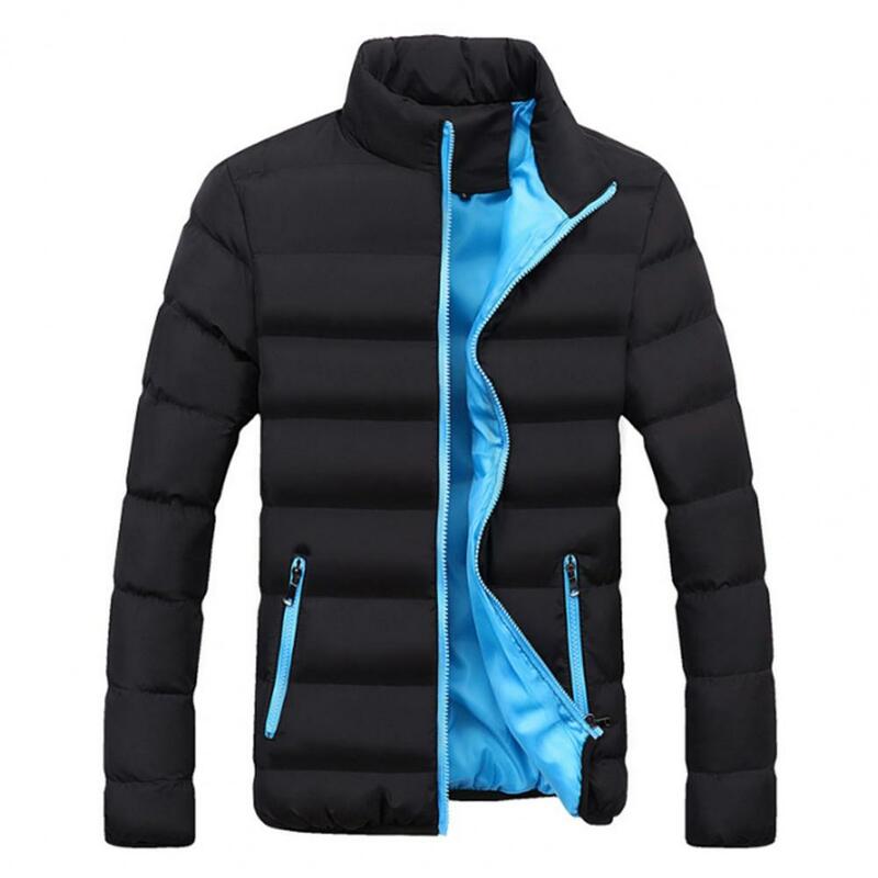 2022 homens parkas outono inverno algodão acolchoado jaqueta casaco gola engrossar coldproof zíper casaco streetwear