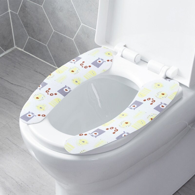 Comfortable Toilet Cover Washable Sticker Toilet for Seat Cover Pads Keep Warm Toilet for Seat Cover Pad Reusable for Wi