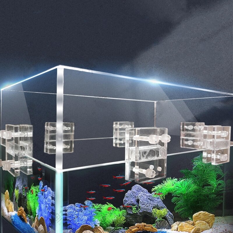2pieces Aquarium Anti-escape Bracket Clear Netting Fish Tank Landscape Clip Bracket Anti-escape Replacement Net Holder