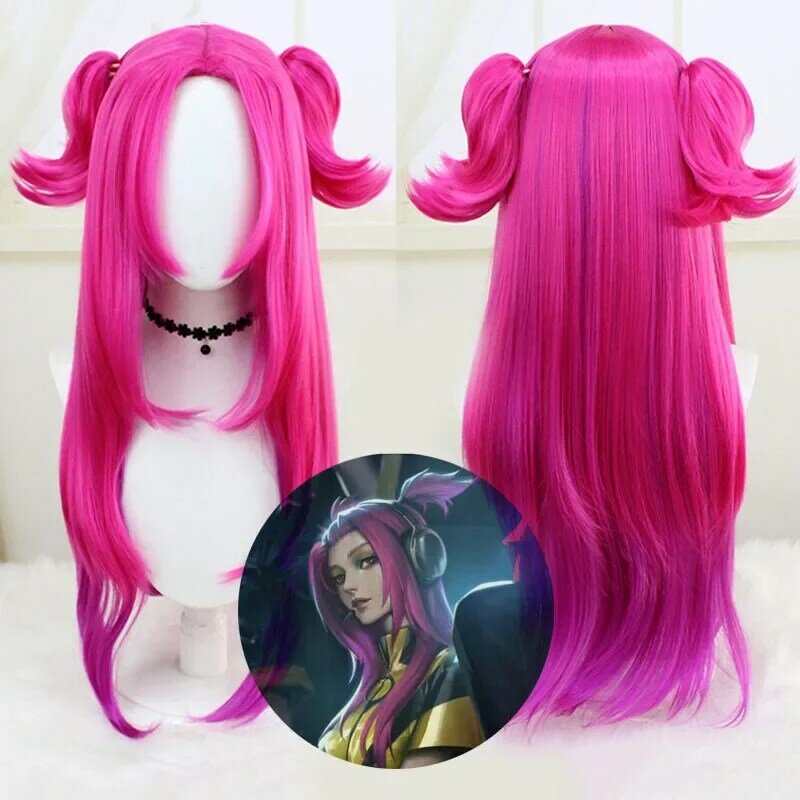 Game Heartsteel Alune Cosplay Wig Adult Women Long Pink Ponytail Heat Resistant Synthetic Hair Halloween Party Costume Accessory