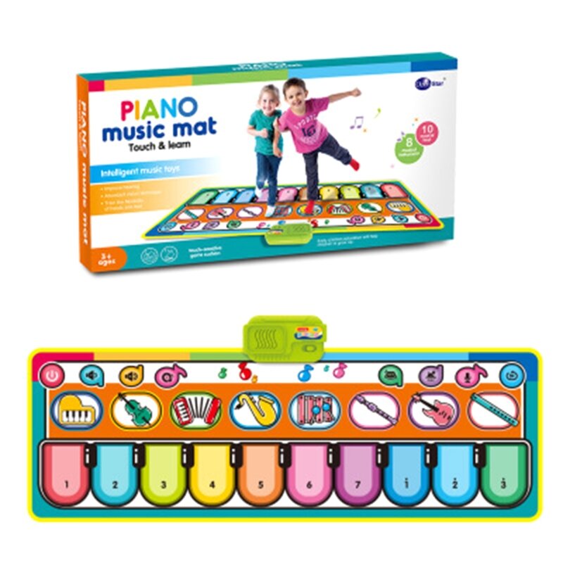 4XBD mata do pianina podłogowego klawiatura mata do tańca instrument zabawkowy do odtwarzania rekordów pomoce nauczycielskie dla