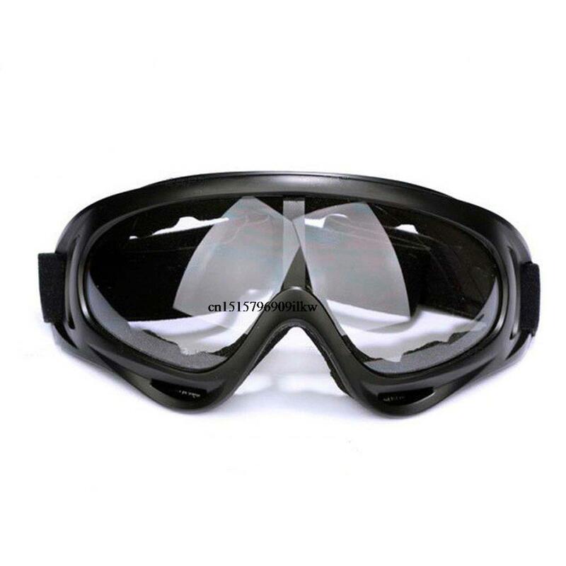 Gafas de esquí UV400 para hombre, lentes de imitación contra salpicaduras, para deportes al aire libre, a prueba de viento, arena, antivaho, marco negro