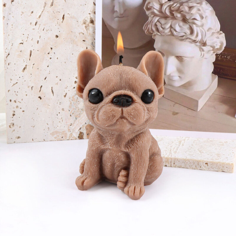 Pug Lucu Cetakan Lilin Silikon DIY Anjing Hewan Membuat Lilin Resin Sabun Es Batu Cokelat Cetakan Kue Hadiah Kerajinan Dekorasi Rumah