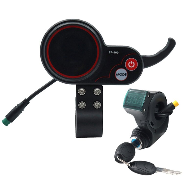 TF-100 Display Dashboard 5Pin+3PIN Ignition Lock Key Scooter Skateboard Speedometer For Kugoo M4 Electric Scooter Accessories