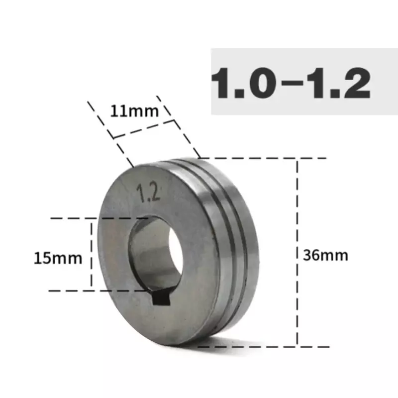 Mig-rodillo alimentador de alambre de soldadura compacto, rueda de guía de alimentación de alambre de acero inoxidable, 0,8/1,0mm, 1 unidad