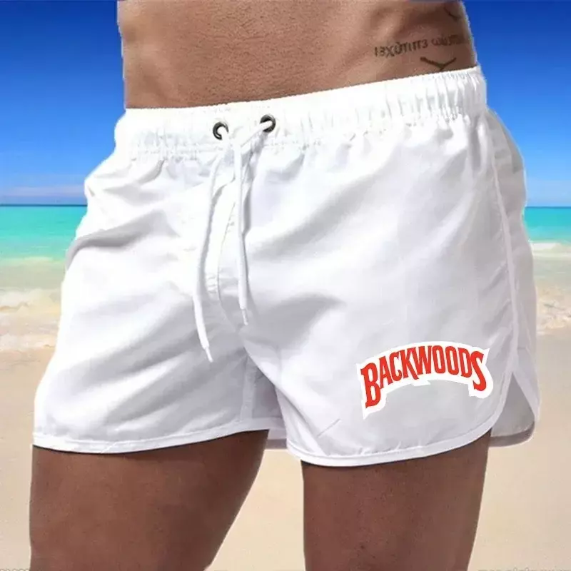 Bañador de playa para hombre, pantalones de gimnasio de secado rápido, transpirables, con cordón, a la moda, informales, 2024