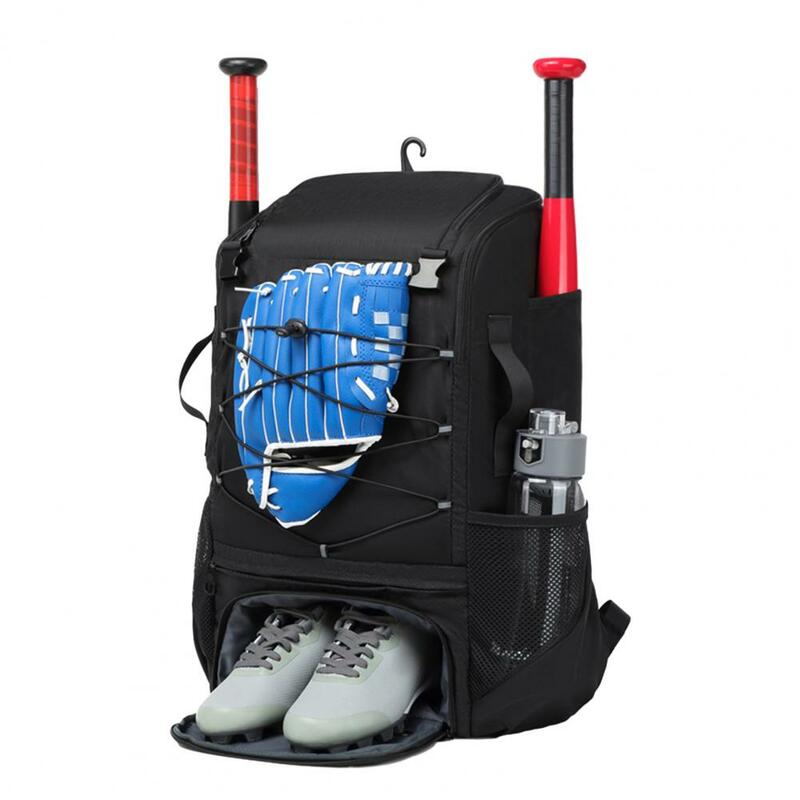 Bolsa de béisbol de tela Oxford con diseño de cremallera duradera, mochila de béisbol con compartimento para zapatos, bolsa de bate de béisbol impermeable para deportes