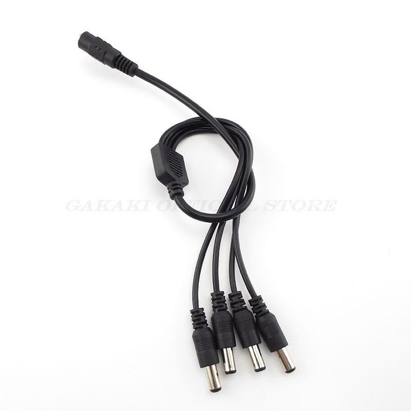 1 Female To 4 Male  DC Power Supply Splitter Cable 2.1*5.5mm Plug 12V Cord Adapter ConnectorFor CCTV Security Camera A7