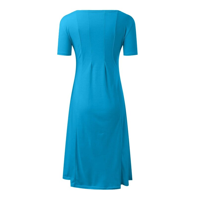 Plus Size damska długa sukienka z okrągłym dekoltem w jednolitym kolorze odzież codzienna z średnim rękawem spódnica jesienno-zimowa styl imprezowy odzież damska