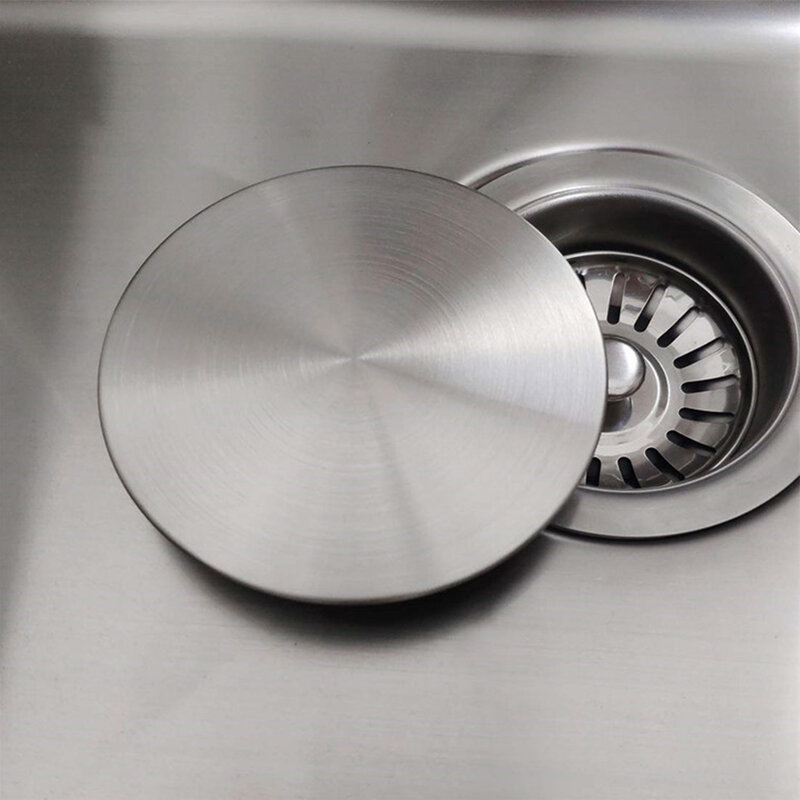 Sink Drain Cover Stainless Steel Kitchen Drain Seal Cover Sink Accessory 110/140mm Drainer Seal Stopper Drainage Tank Cover