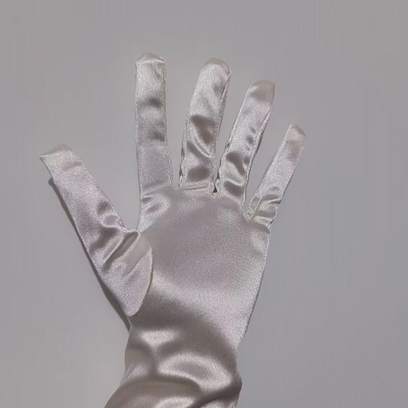 ถุงมือยาว การแสดงบนเวทีของคลับ ผ้าซาติน ถุงมือ Lady DanceParty เครื่องแต่งกายถุงมือ