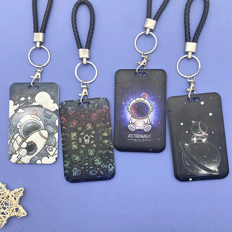 Cute Comic planet astronaut student campus card set bus ic meal card door card work permit label key Access Card protection case