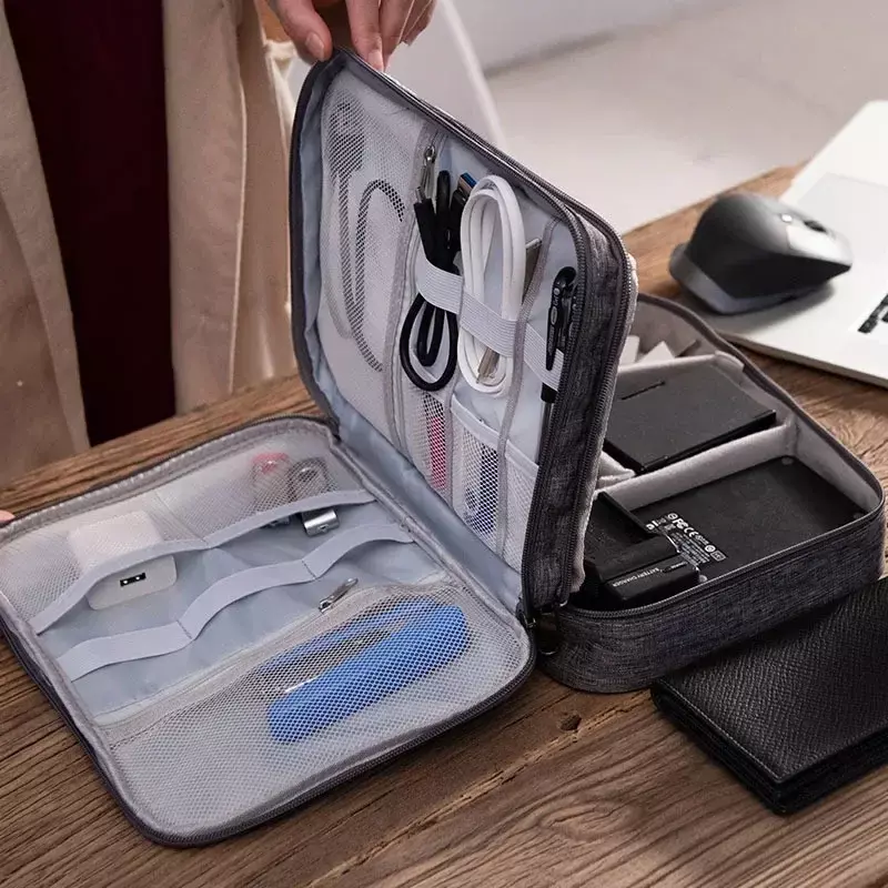 Multi-Purpose ใส่ของเวลาเดินทางกระเป๋าแบบพกพากระเป๋าสายชาร์จแบตสำรองโทรศัพท์จัดระเบียบ Pack อุปกรณ์เสริม