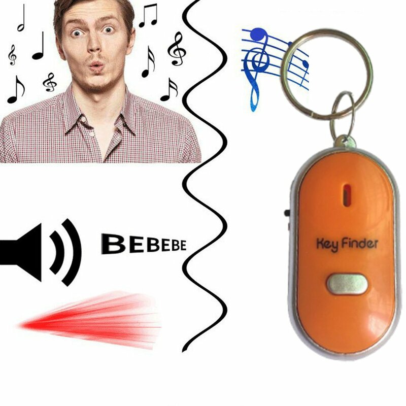 Miniaturowy gwizdek Anti Lost KeyFinder Alarm portfel lokalizator gps zwierząt domowych inteligentny migający sygnał dźwiękowy zdalny brelok do kluczy z lokalizatorem Tracer lokalizator kluczy + LED