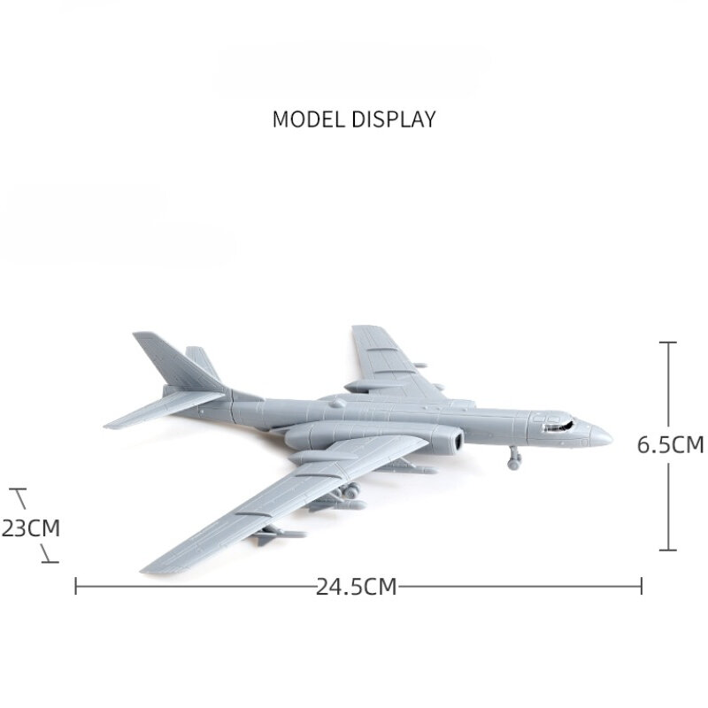 1/144 pesawat Cina H-6K Ares Bomber 4D merakit Model simulasi pesawat mainan anak laki-laki blok bangunan