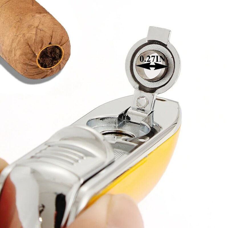 Kim Loại Windproof Pocket Cigar Nhẹ Hơn 3 Máy Bay Phản Lực Ngọn Lửa Màu Xanh Ngọn Đuốc Bật Lửa Cho Xì Gà Với Cú Đấm Khoan Cigar Cutter