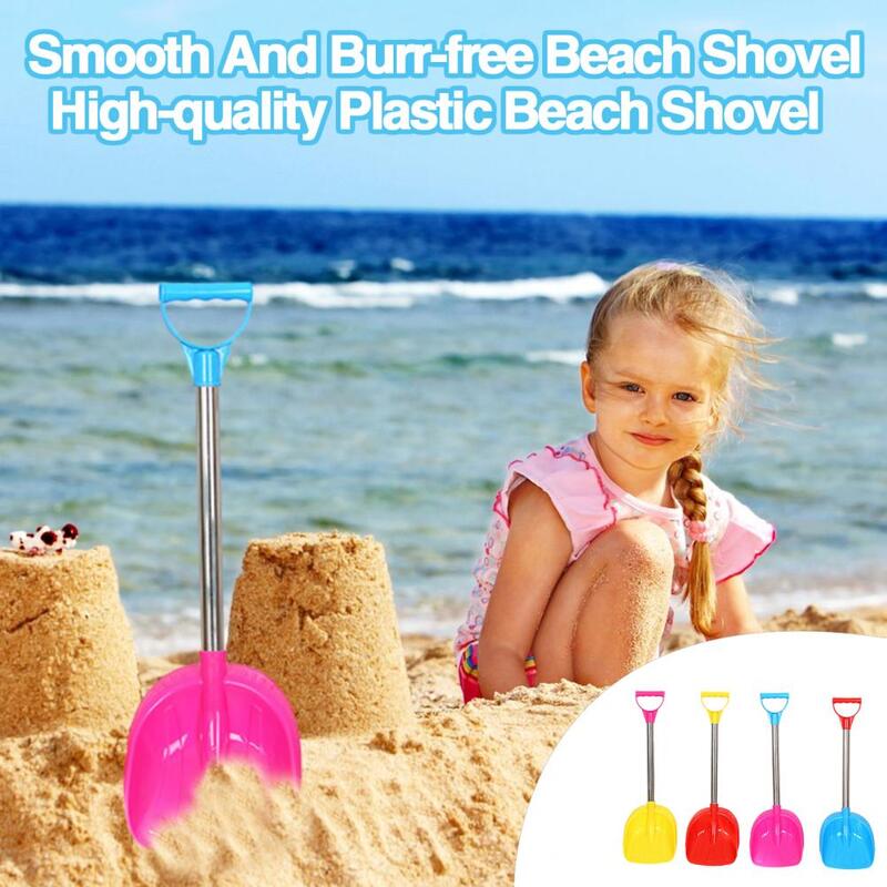 Pá de praia de aço inoxidável, superfície lisa, fácil de manusear, para uso ao ar livre, para o bebê e jardim de infância