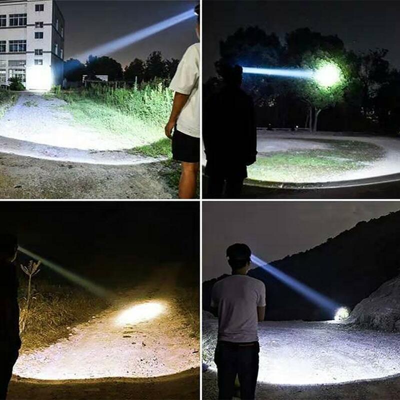 Tragbare LED-Scheinwerfer wiederauf ladbare wasserdichte super helle Taschenlampe Taschenlampe zum Angeln Wandern Camping