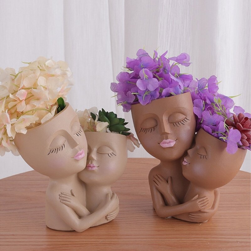 Molde silicone resina para vaso flores suculentas adequado para vaso flores jardim diy