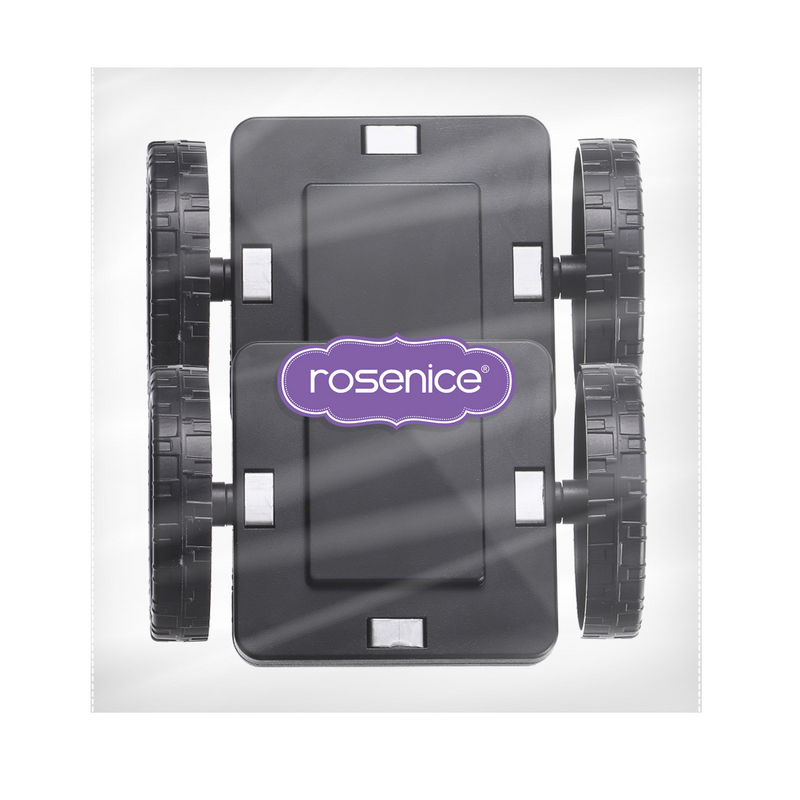 ROSENICE 2PCS Intelligent Magnetic Construction Base Magnetic Wheels for Kids Children Brain Development (Black)(Random Style)