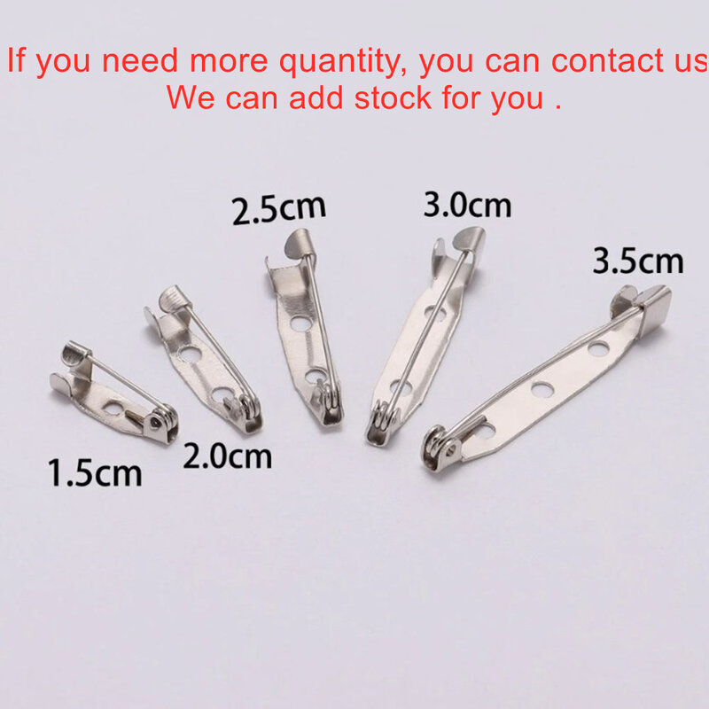 50 pcs/lot 15 20 25 30 35 mm base de clipe broche pinos pinos de segurança broche configurações de base em branco para diy jóias fazendo entregas