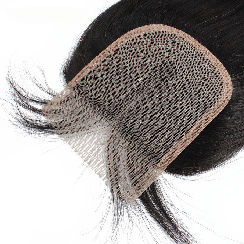 Rubio degradado de encaje transparente, 4x5x1 T, negro, cierre de encaje, pelo humano Remy de 8-18 pulgada cabello liso