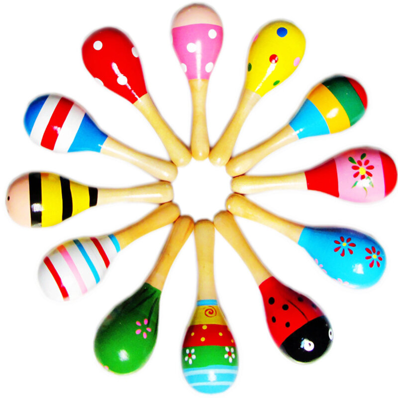 10 Buah Kayu Maraca Mainan Kerincingan Pengocok Perkusi Mainan Musik Anak Favorit, Maraca 10, 36 Bulan Ke Atas