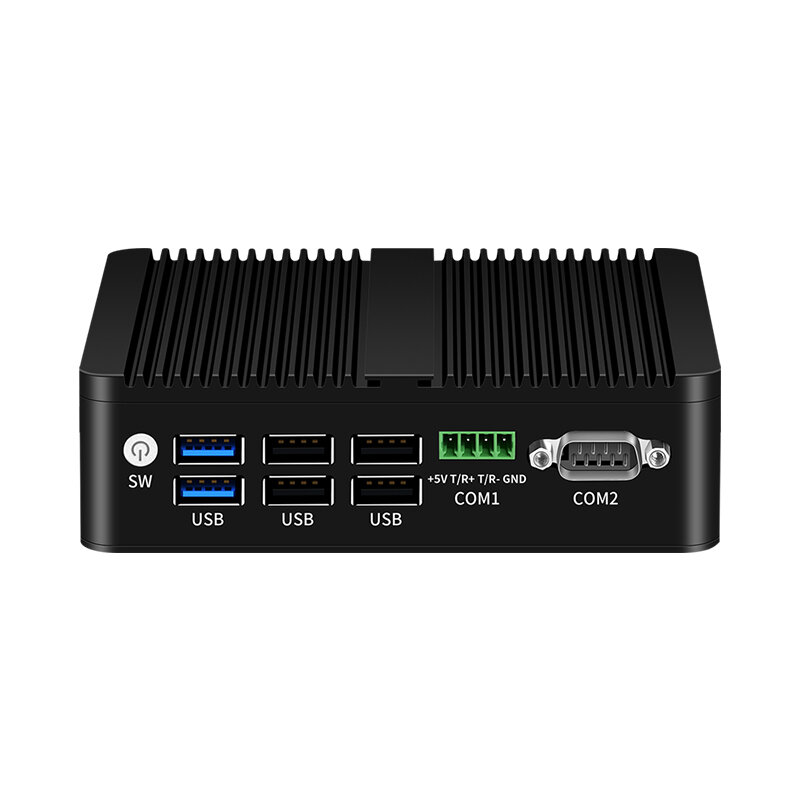 Pfsense Firewall Mini PC Intel N100 DDR4 4x Intel Ethernet i225/i226V 2.5G LAN 2x COM RS485 RS232 Router lembut tanpa kipas IPC