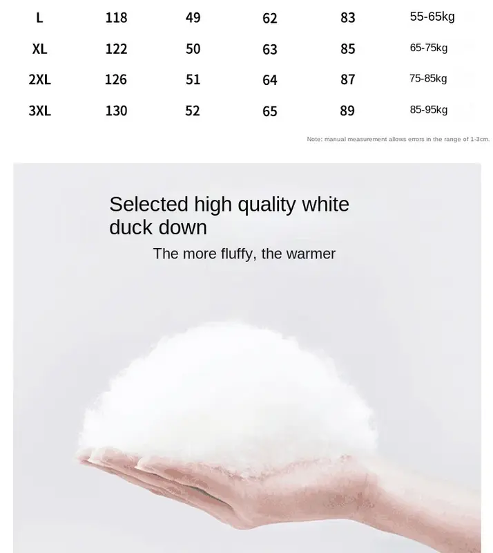 Doudoune longue et épaisse en duvet d'édredon blanc pour hommes, manteau ample, marée, cheveux, loisirs, grande taille, hiver, nouveau, 2023